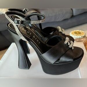 Gianni Bini Dempsey Satin Rhinestone Bow Platform Sandals